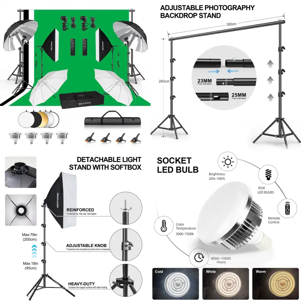 Backdrop Stand Kit - Regulowany zestaw statywów do tła fotograficznego